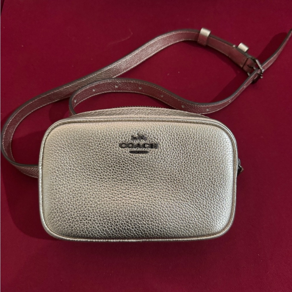 Coach Metallic Pebbled Leather Belt Bag/Fanny Pack